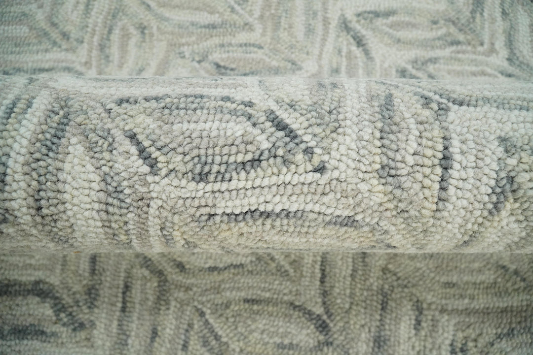 Quick Ship 8x10 Hand Tufted Modern Style Beige And Gray Wool Rug
