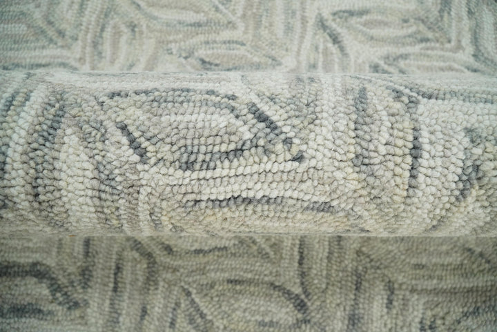 Quick Ship 8x10 Hand Tufted Modern Style Beige And Gray Wool Rug