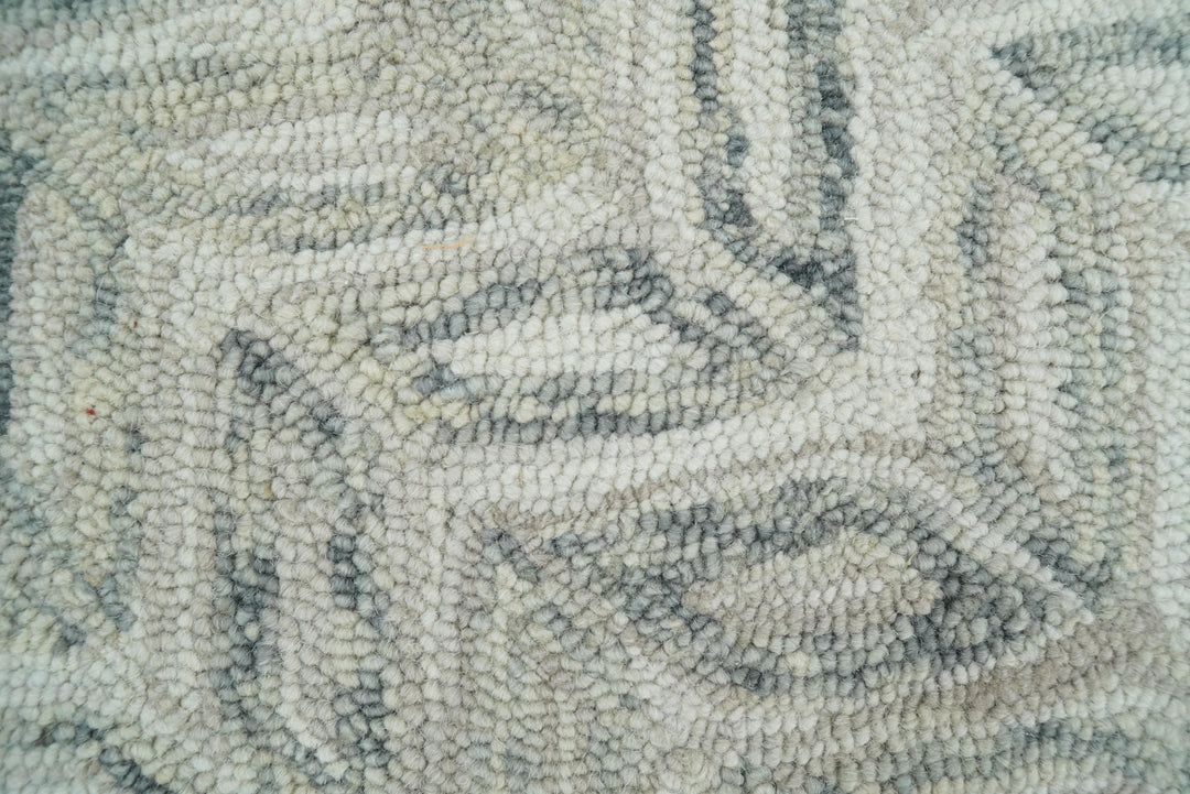 Quick Ship 8x10 Hand Tufted Modern Style Beige And Gray Wool Rug