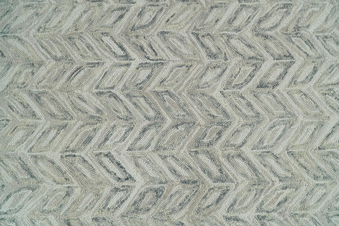 Quick Ship 8x10 Hand Tufted Modern Style Beige And Gray Wool Rug