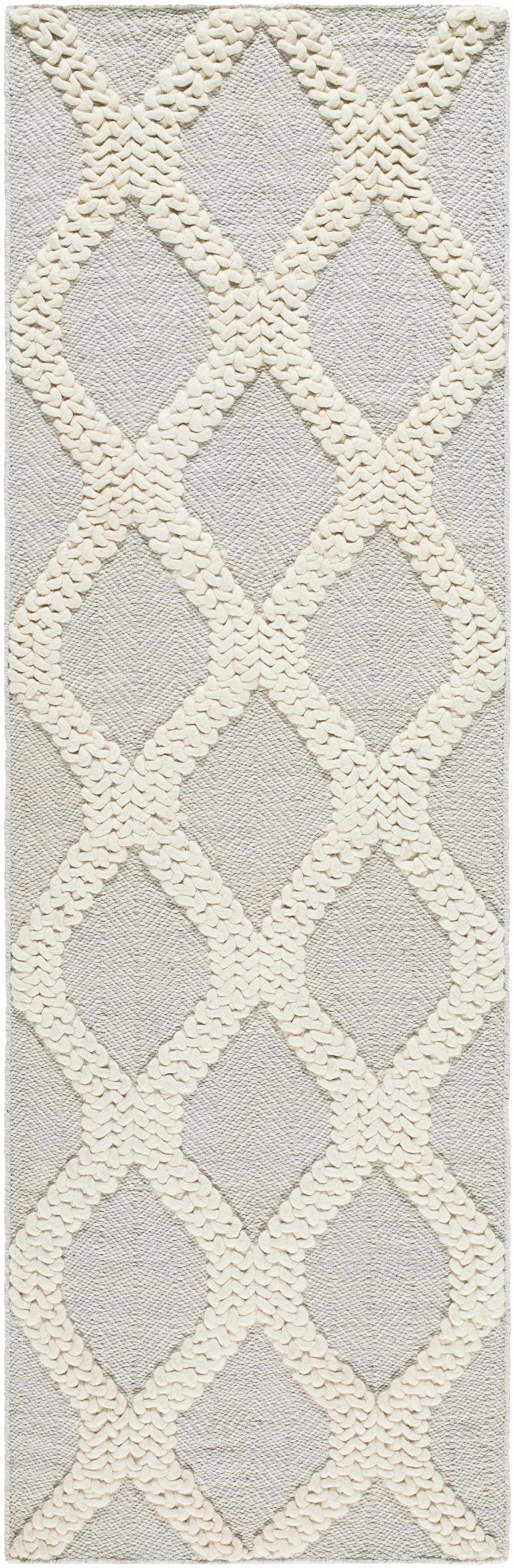 Dusan Modern Geometrical Gray And Ivory Rug