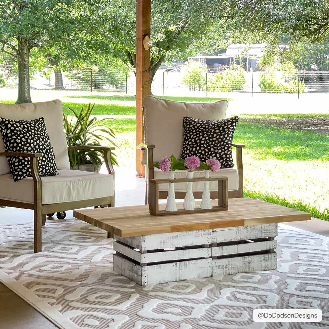 Burl Contemporary Geometrical Ivory Outdoor Rug