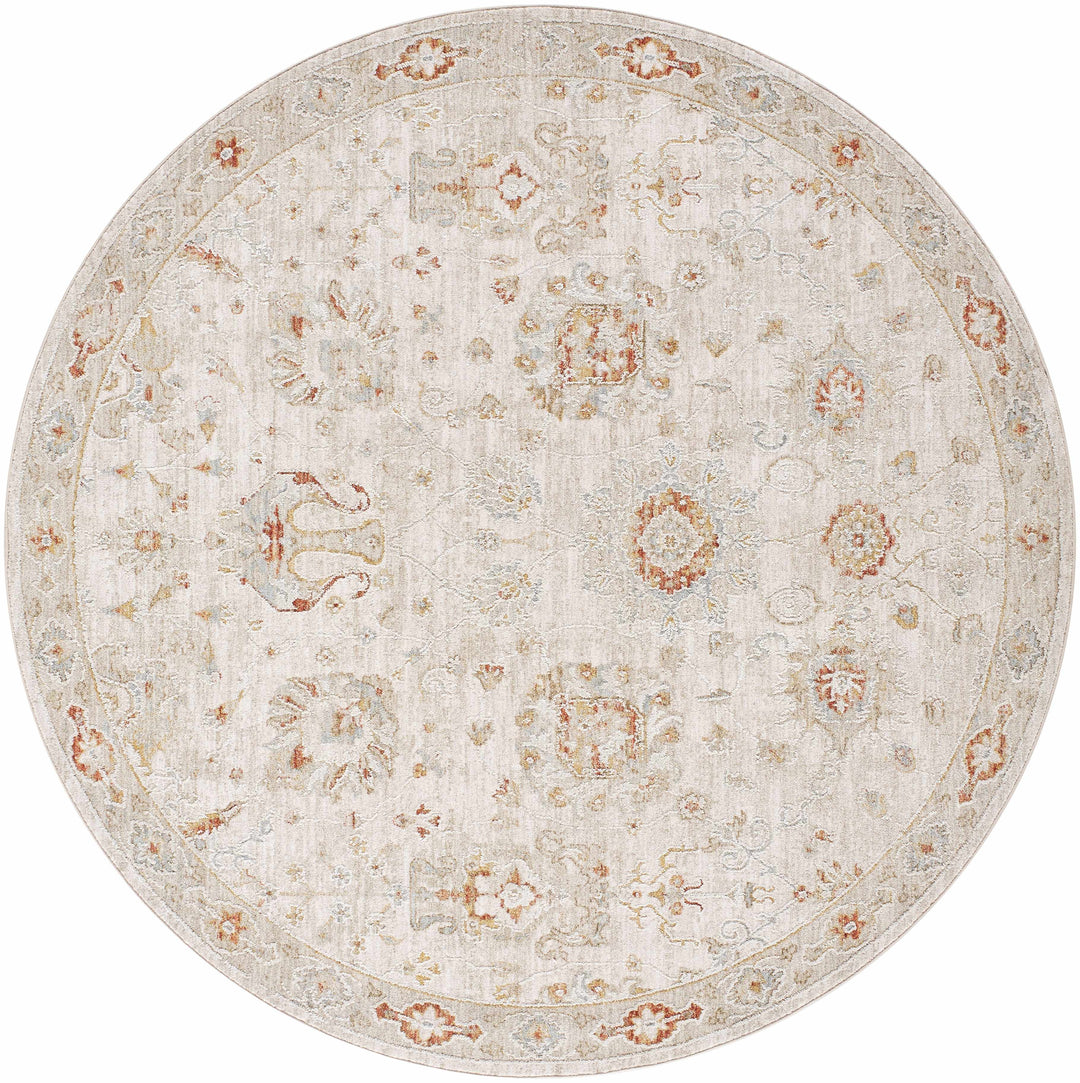 Elimbah Traditional Floral Design Gray And Brown Area Rug