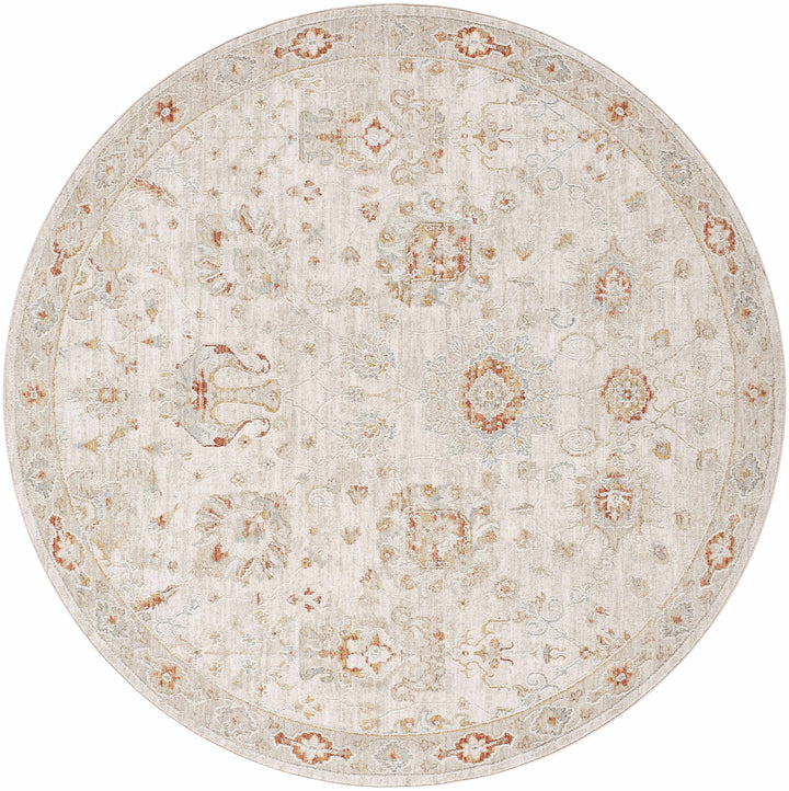 Elimbah Traditional Floral Design Gray And Brown Area Rug
