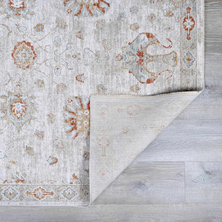 Elimbah Traditional Floral Design Gray And Brown Area Rug