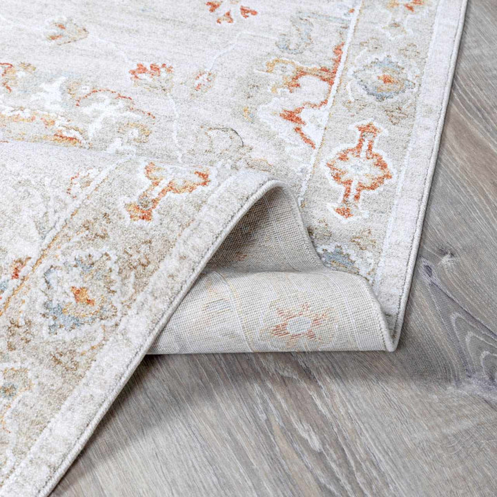 Elimbah Traditional Floral Design Gray And Brown Area Rug
