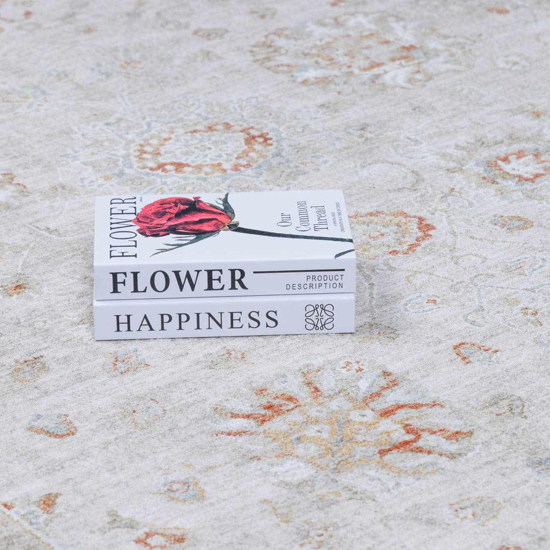Elimbah Traditional Floral Design Gray And Brown Area Rug