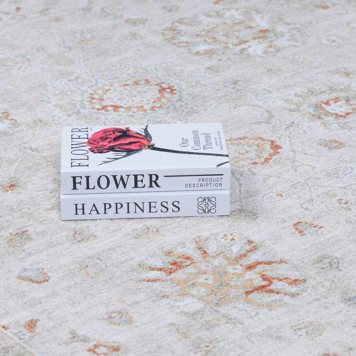 Elimbah Traditional Floral Design Gray And Brown Area Rug