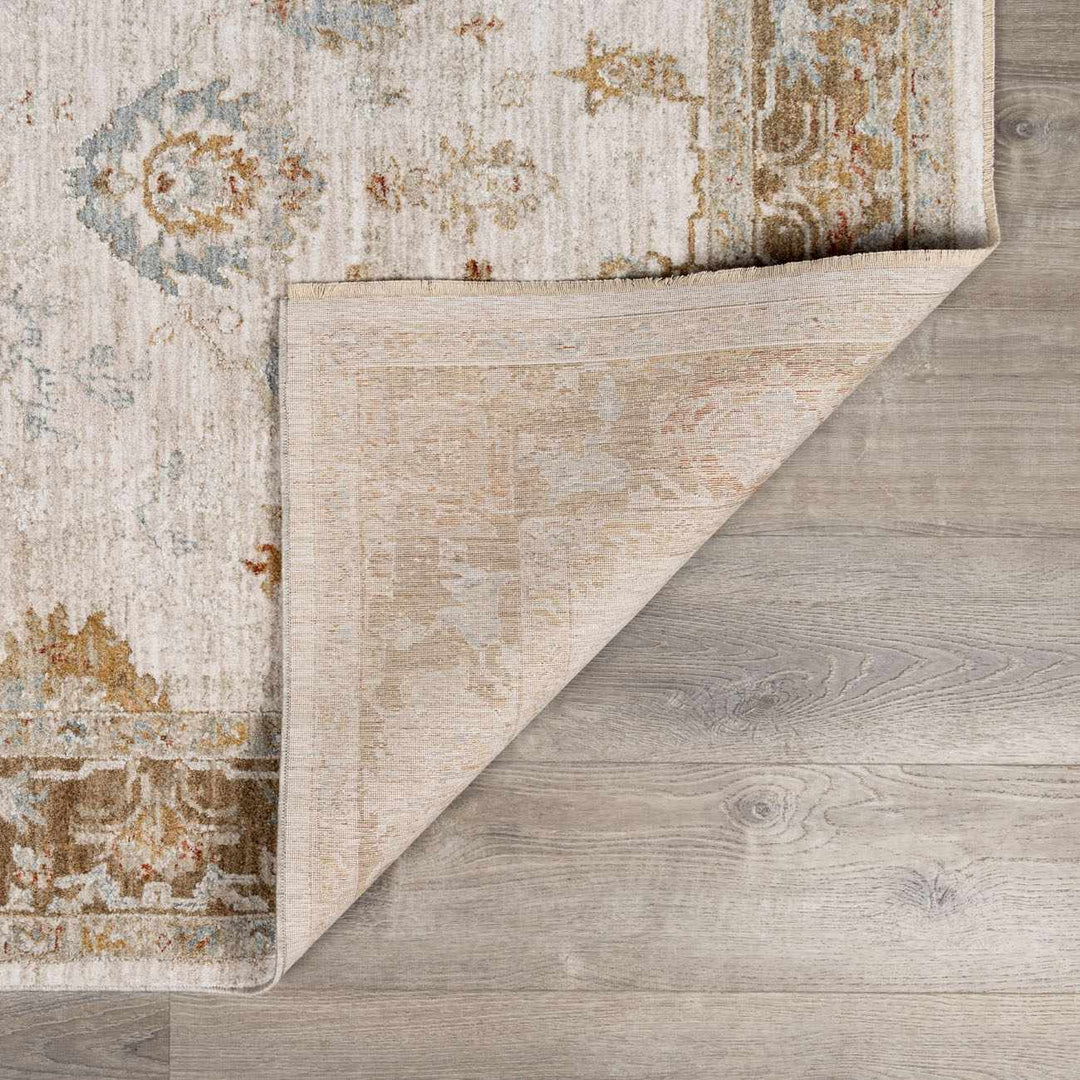 Elloree Traditional Style Ivory And Brown Area Rug