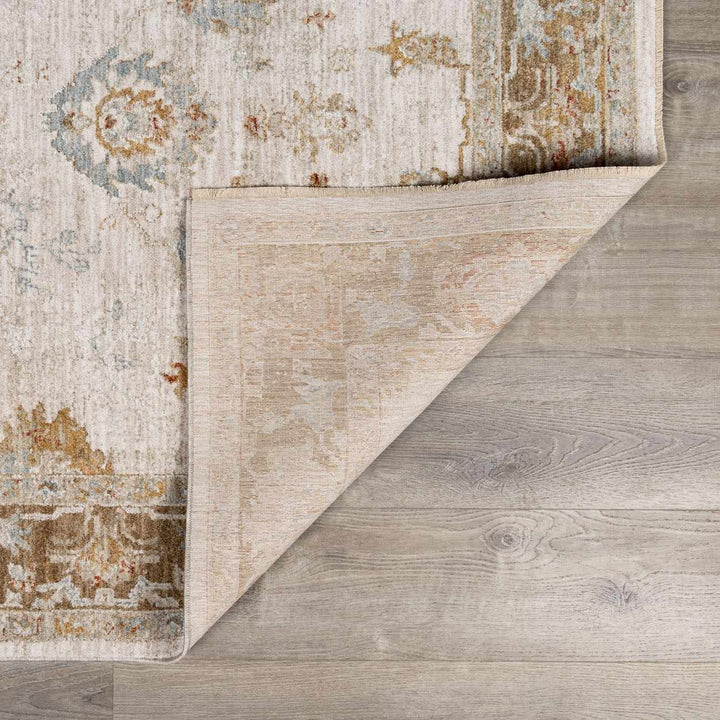 Elloree Traditional Style Ivory And Brown Area Rug