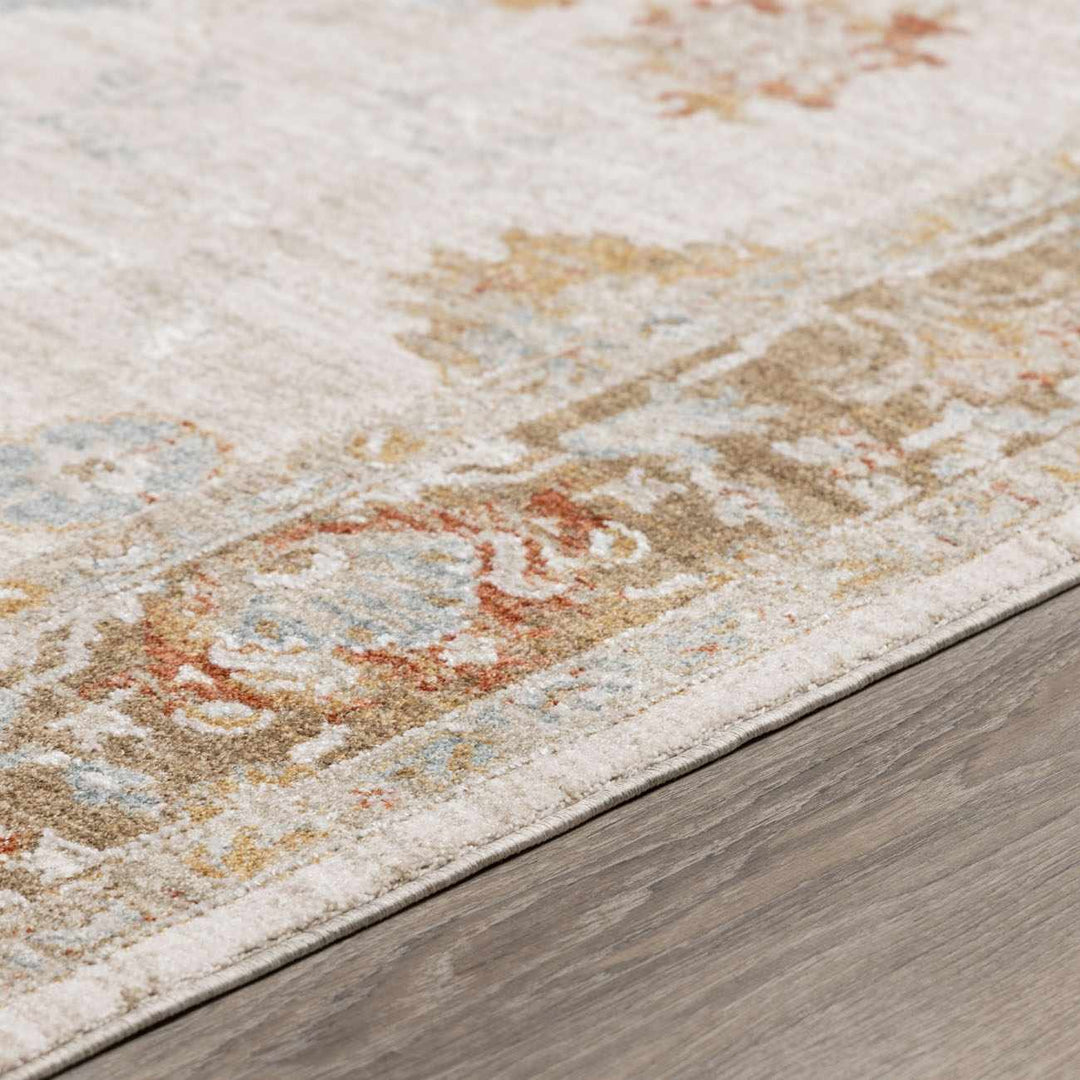 Elloree Traditional Style Ivory And Brown Area Rug