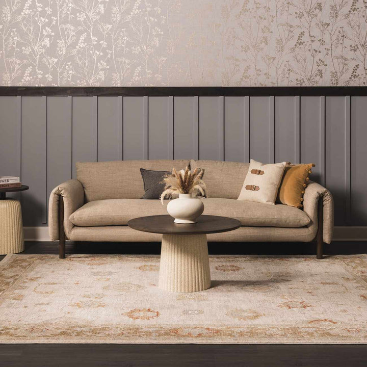 Elloree Traditional Style Ivory And Brown Area Rug