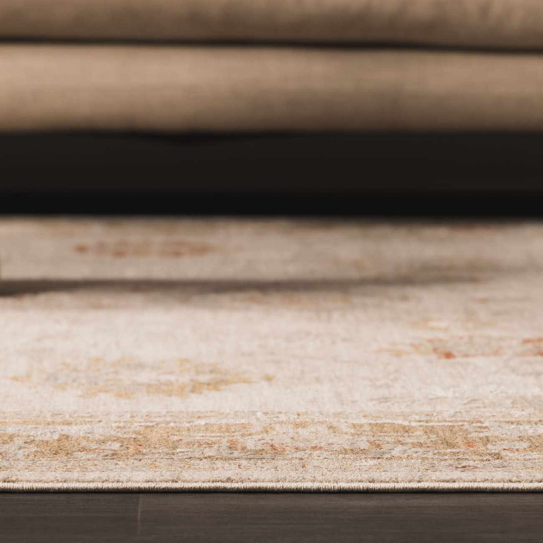Elloree Traditional Style Ivory And Brown Area Rug