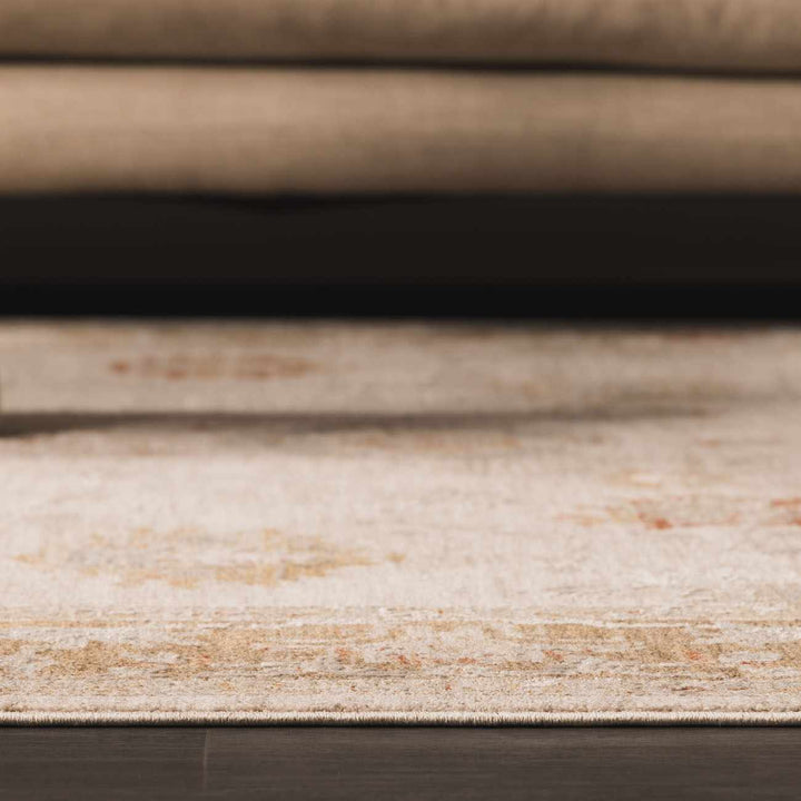 Elloree Traditional Style Ivory And Brown Area Rug
