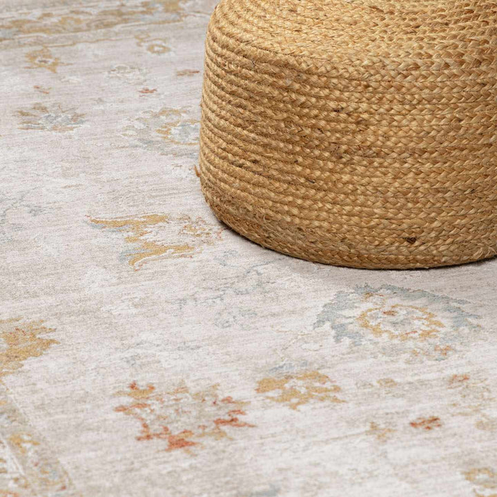 Elloree Traditional Style Ivory And Brown Area Rug