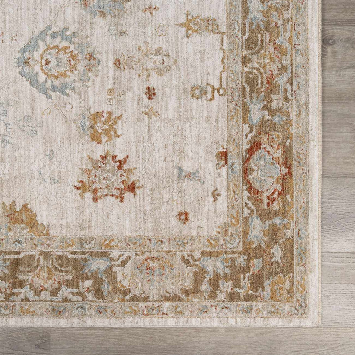 Elloree Traditional Style Ivory And Brown Area Rug