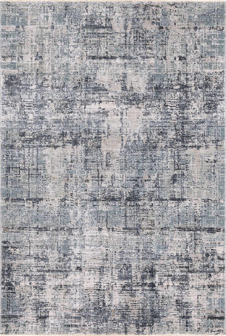 Contemporary Abstract Gray Machine Woven Rug