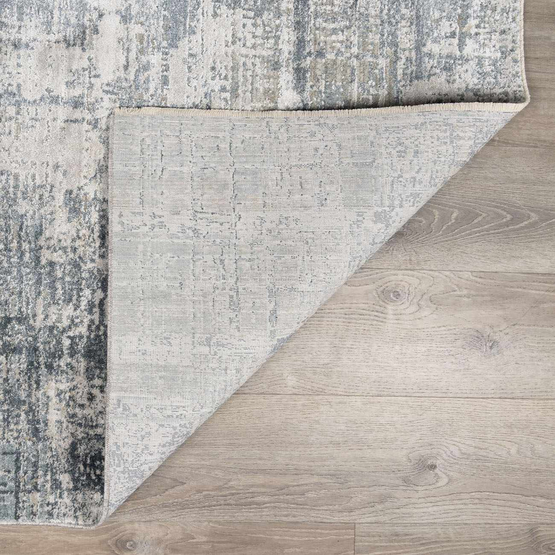 Contemporary Abstract Gray Machine Woven Rug
