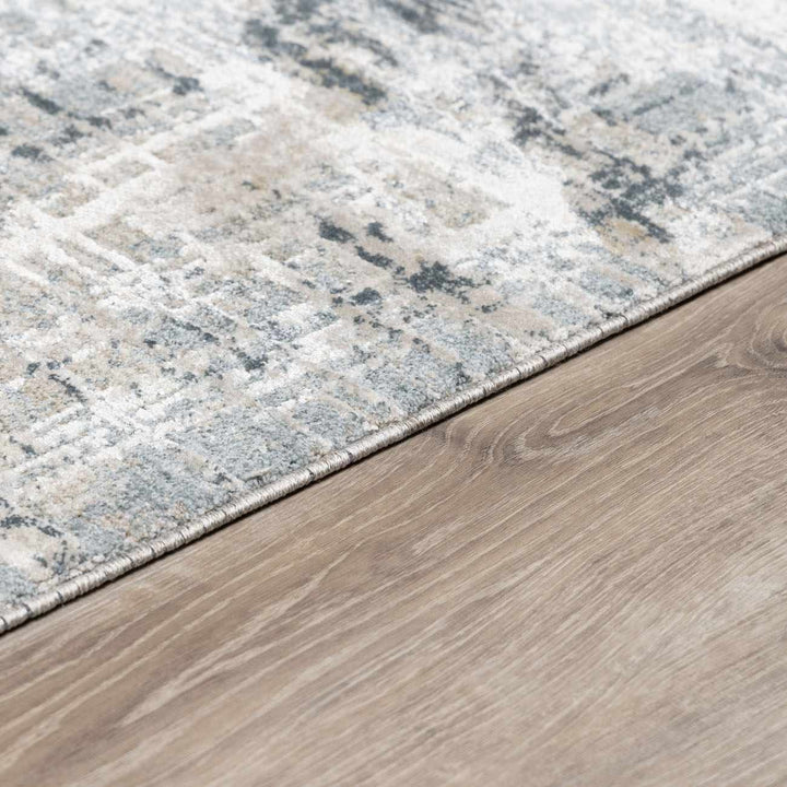 Contemporary Abstract Gray Machine Woven Rug