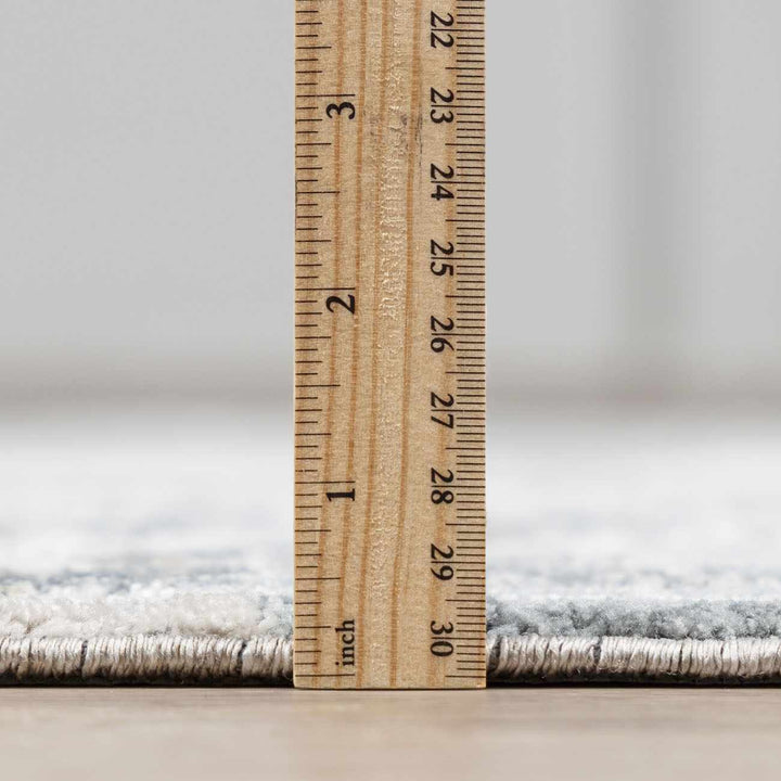 Contemporary Abstract Gray Machine Woven Rug