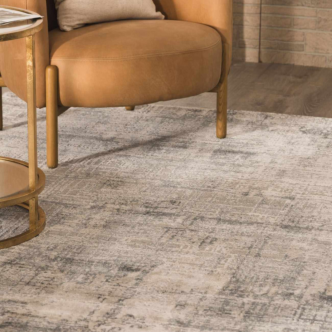 Contemporary Abstract Gray Machine Woven Rug