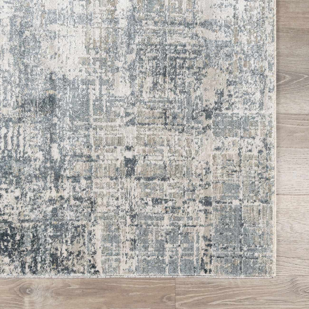 Contemporary Abstract Gray Machine Woven Rug