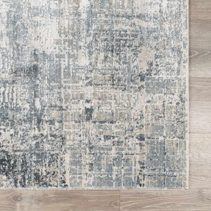 Contemporary Abstract Gray Machine Woven Rug