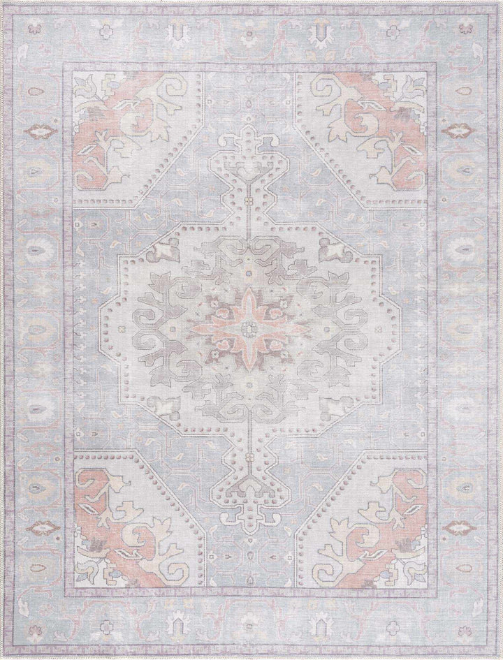 Pacay Traditional Style Gray And Rust Area Rug