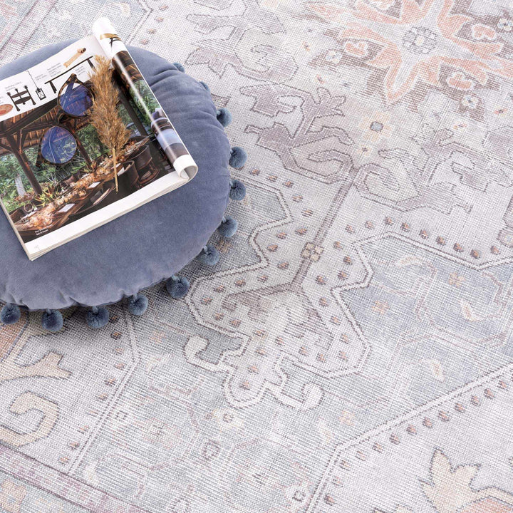 Pacay Traditional Style Gray And Rust Area Rug