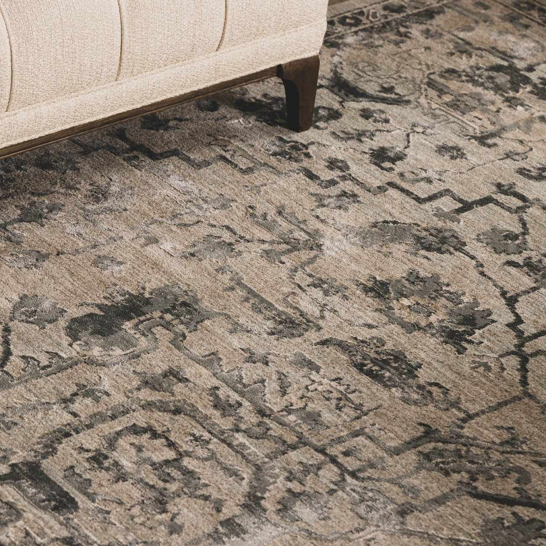 Embsay Traditional Medallion Design Gray And Blue Area Rug