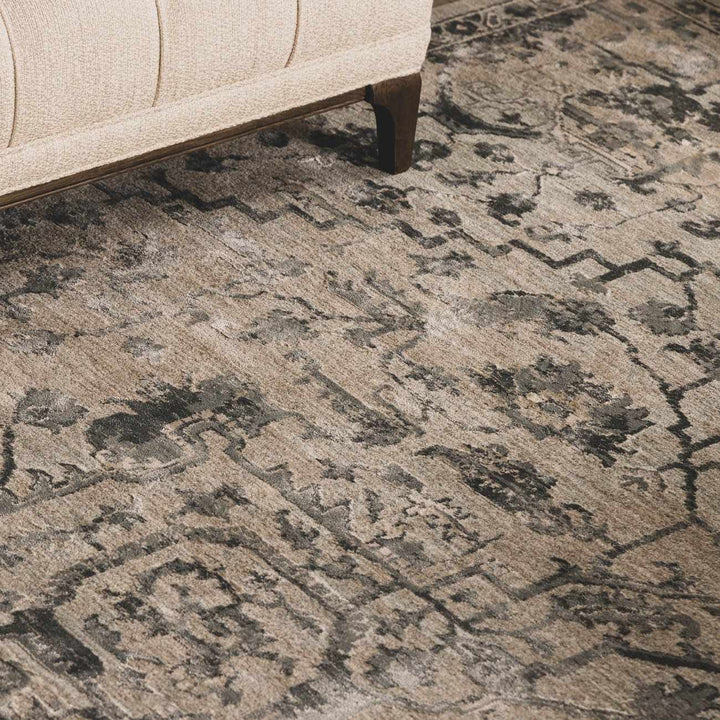 Embsay Traditional Medallion Design Gray And Blue Area Rug