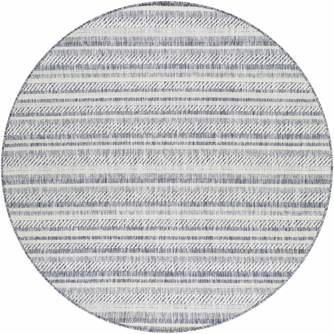 Emirgazi Modern Stripe Pattern Blue Outdoor Rug