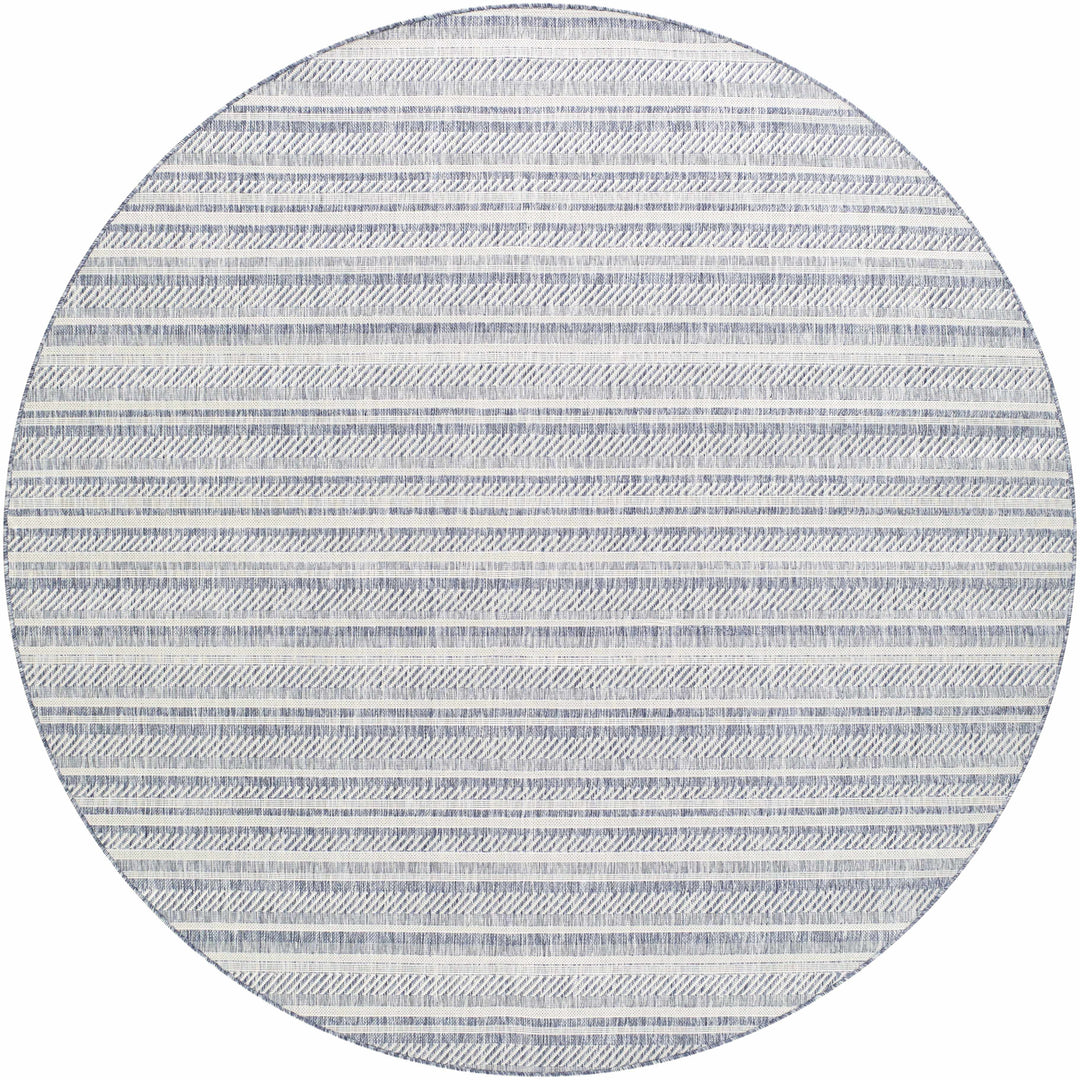 Emirgazi Modern Stripe Pattern Blue Outdoor Rug