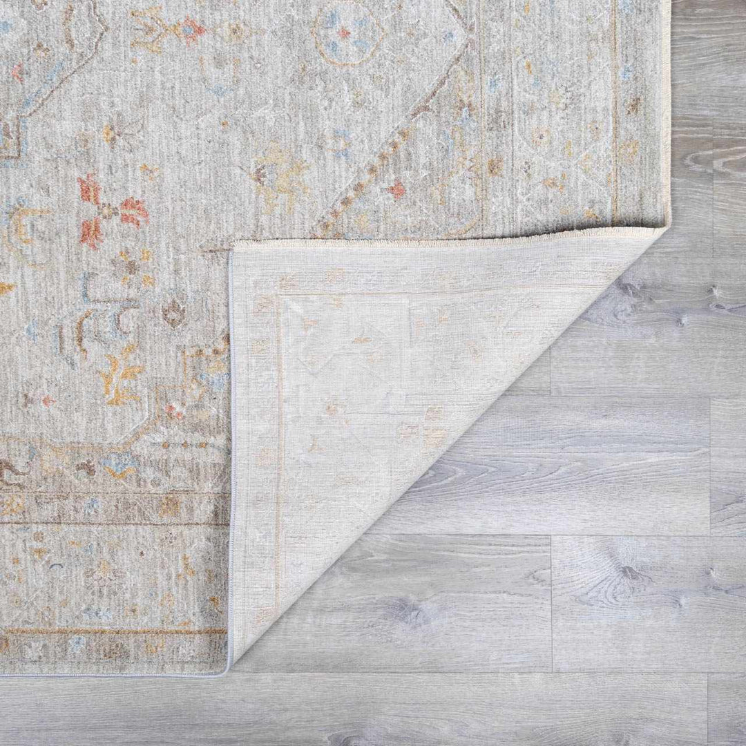 Engin Traditional Medallion Design Gray Area Rug