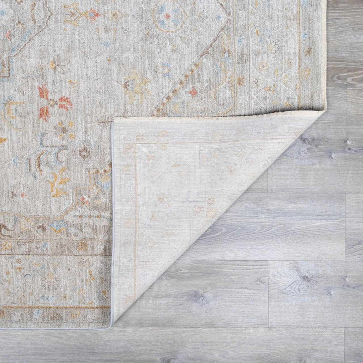 Engin Traditional Medallion Design Gray Area Rug