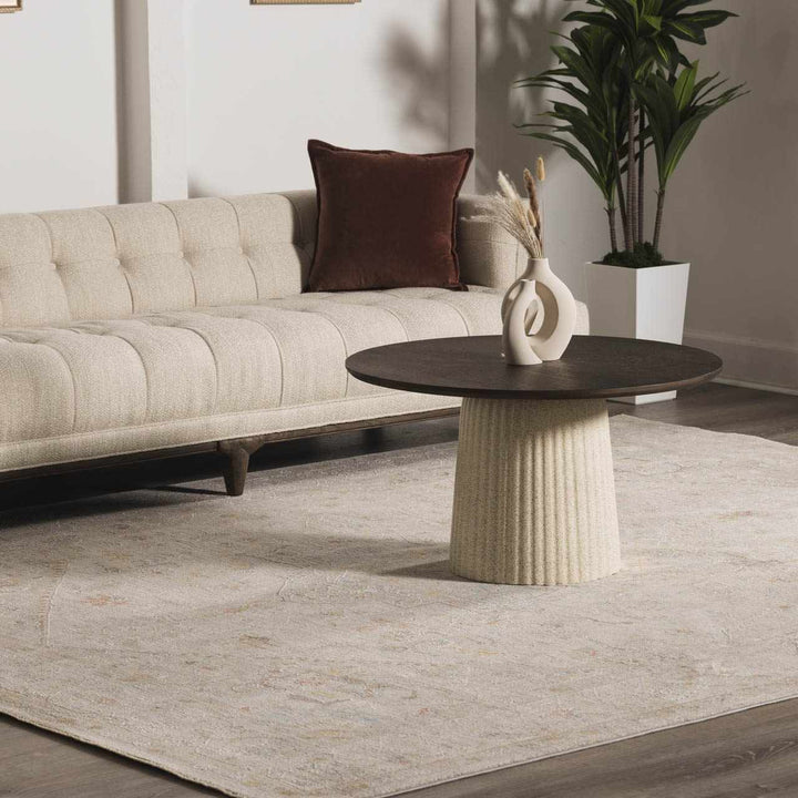 Engin Traditional Medallion Design Gray Area Rug