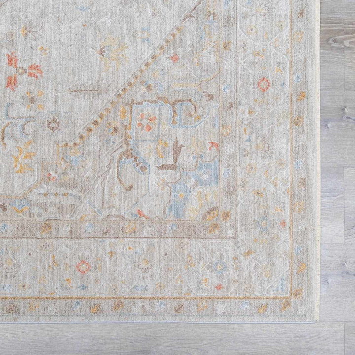 Engin Traditional Medallion Design Gray Area Rug