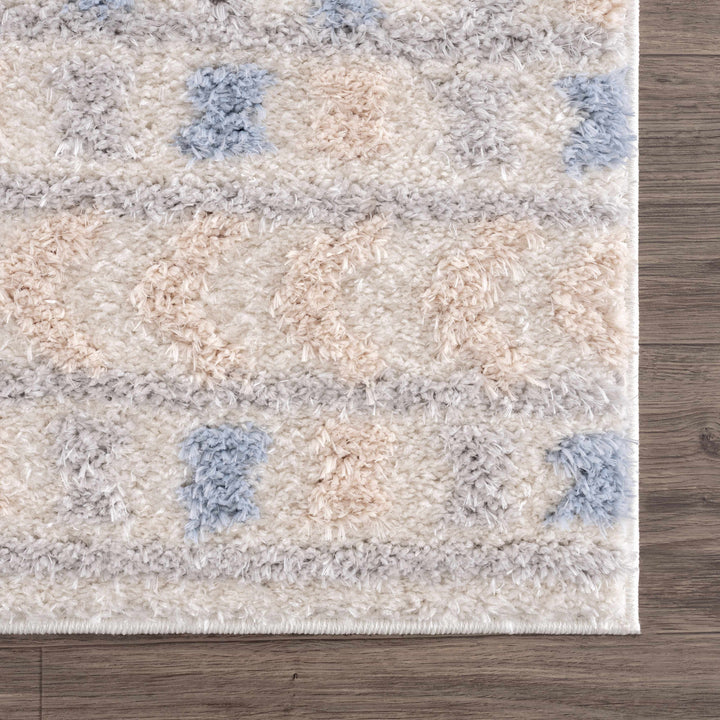 Eivin Modern Geometrical Design Beige And Blue Area Rug