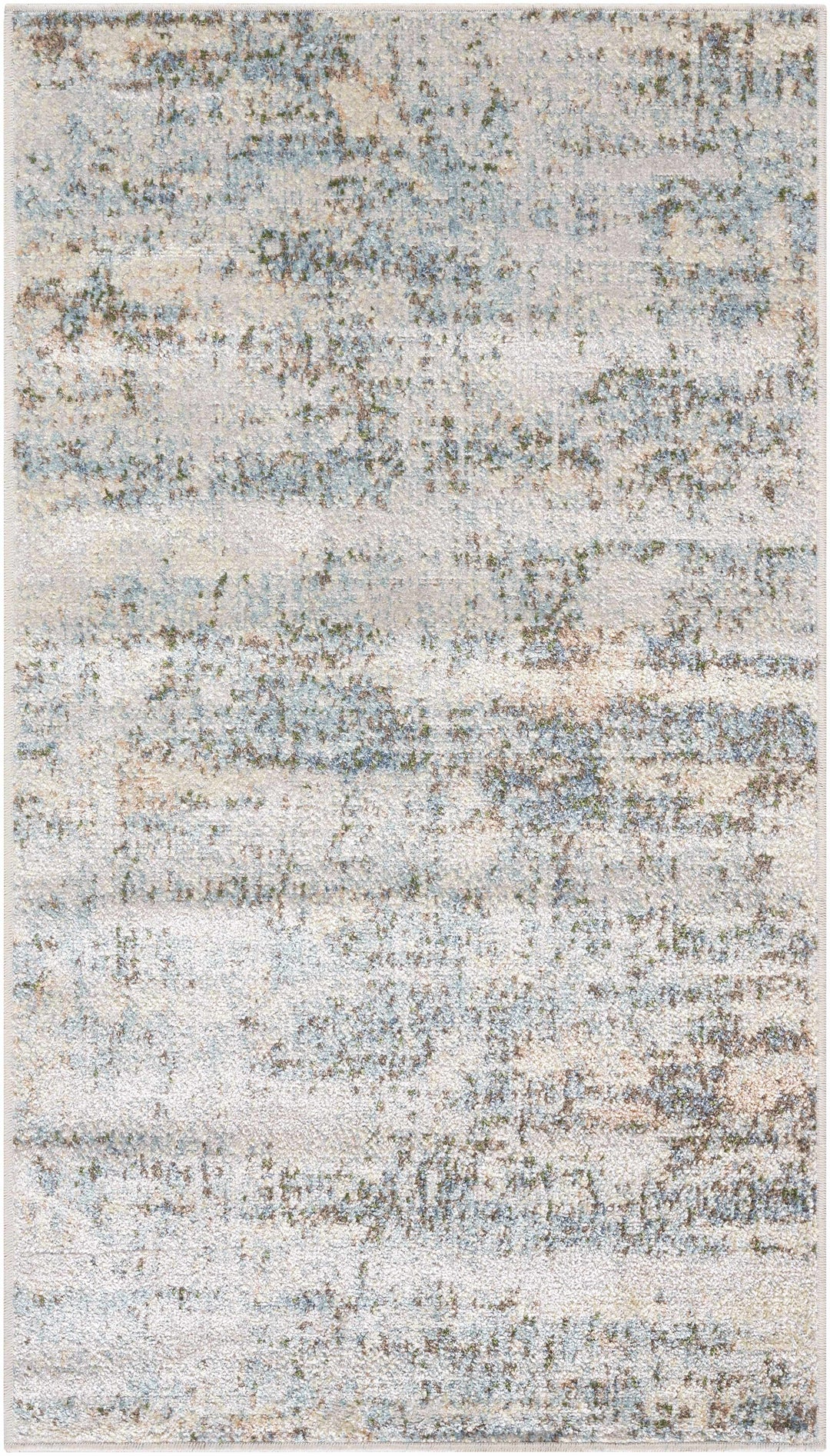 Aletta Contemporary Abstract Beige And Blue Washable Rug