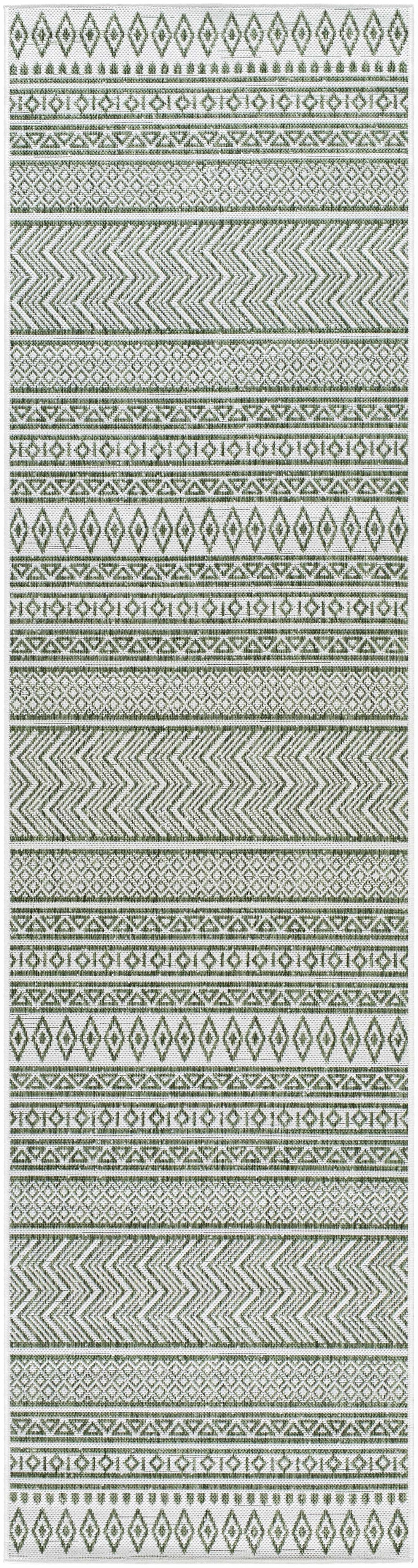 Fenny Modern Style Green And Ivory Outdoor Area Rug