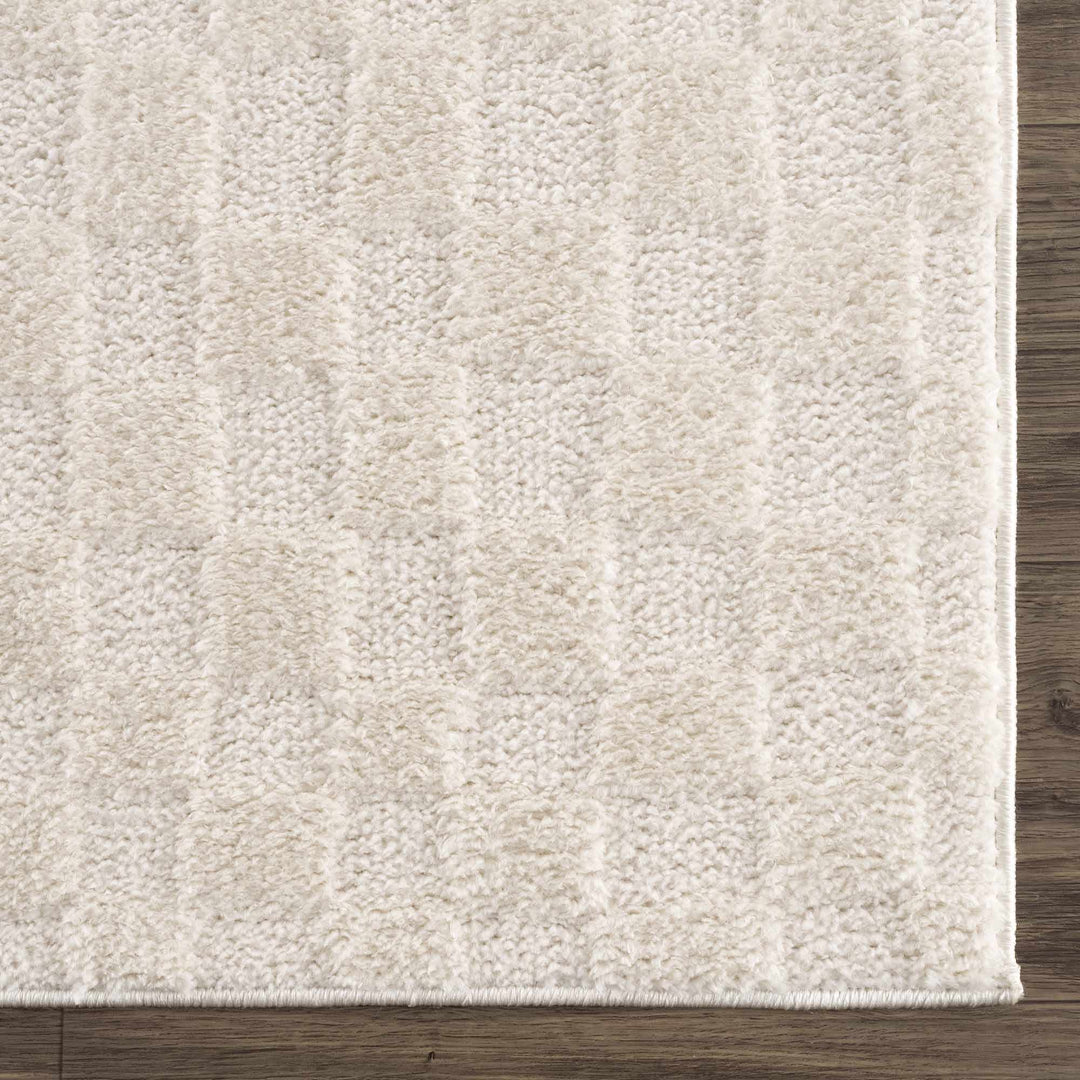 Keesa Modern Checkered Pattern Ivory Rug