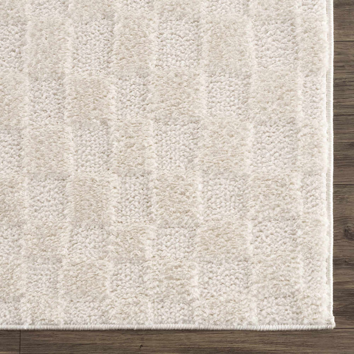 Keesa Modern Checkered Pattern Ivory Rug