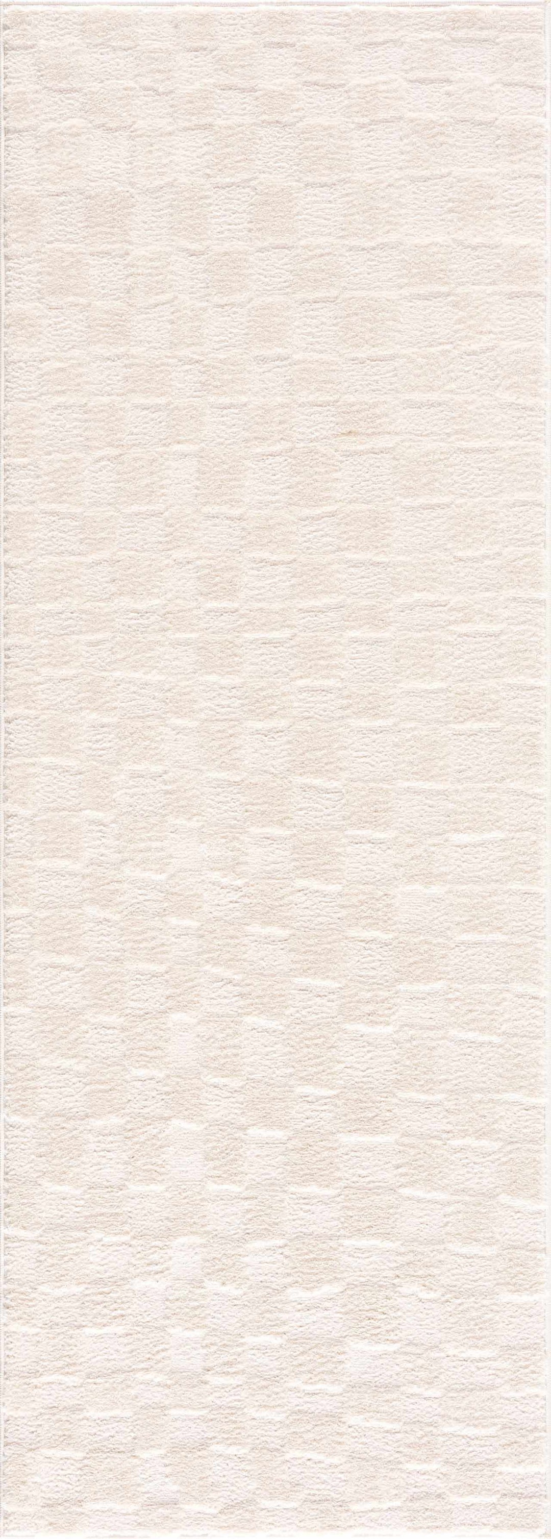 Keesa Modern Checkered Pattern Ivory Rug