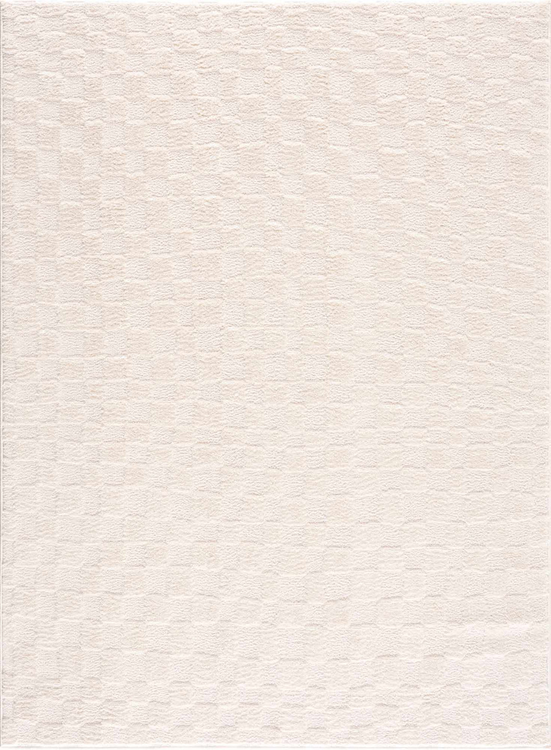 Keesa Modern Checkered Pattern Ivory Rug