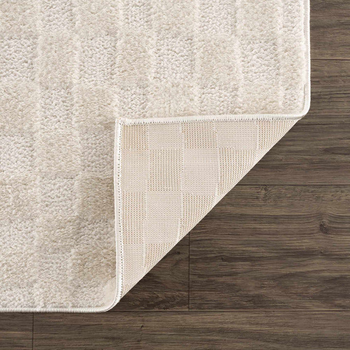 Keesa Modern Checkered Pattern Ivory Rug