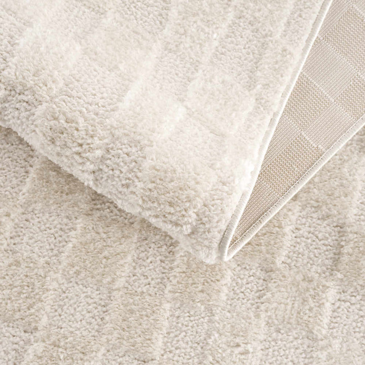 Keesa Modern Checkered Pattern Ivory Rug