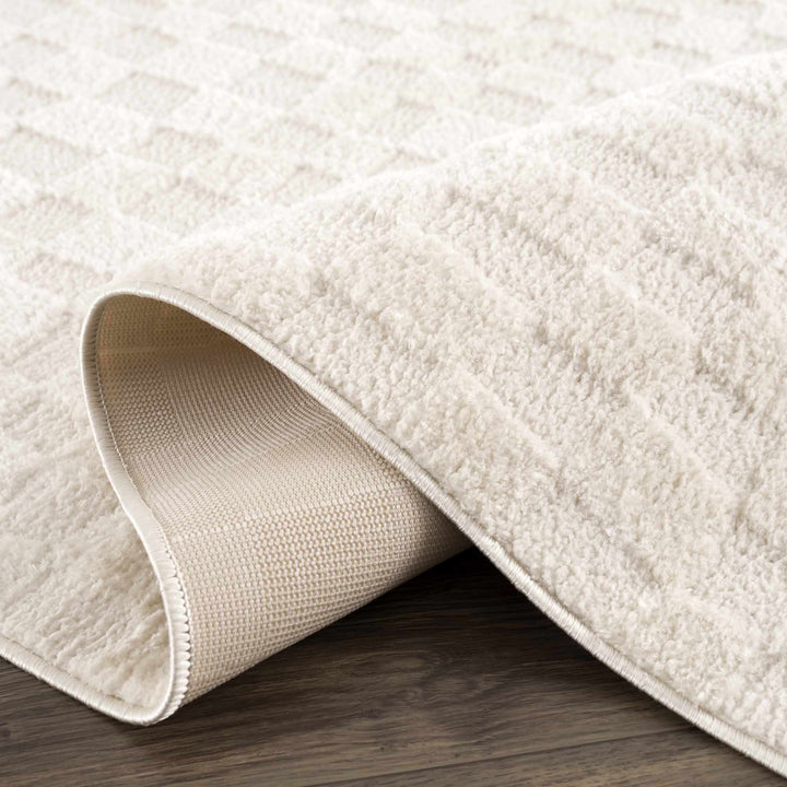 Keesa Modern Checkered Pattern Ivory Rug