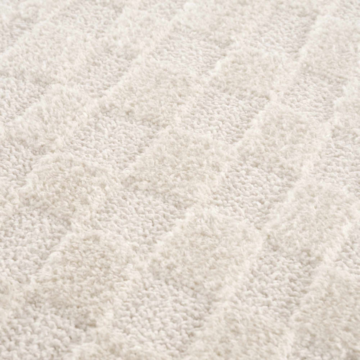Keesa Modern Checkered Pattern Ivory Rug