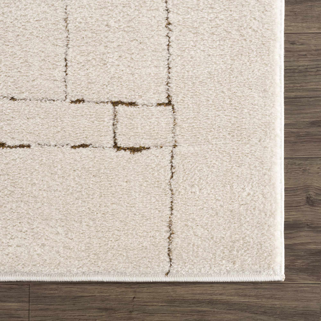 Keats Contemporary Geometrical Design Beige Rug