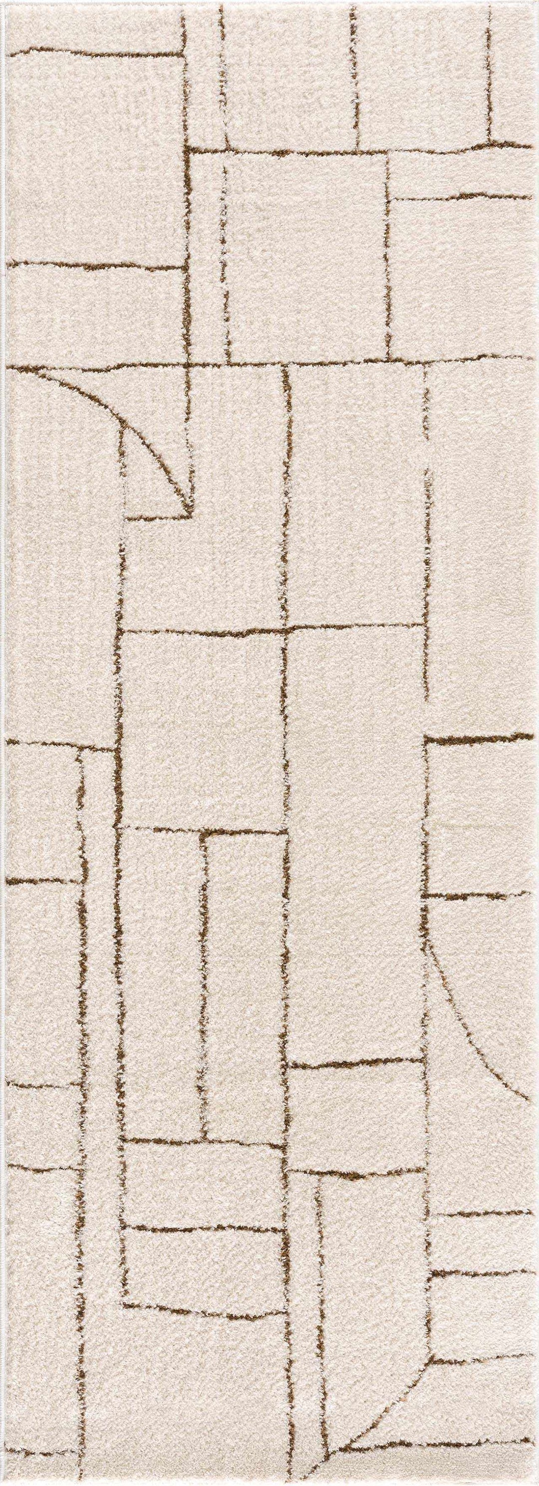 Keats Contemporary Geometrical Design Beige Rug